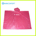 Poncho descartável cor-de-rosa relativo à promoção Rpe-097 da chuva do PE